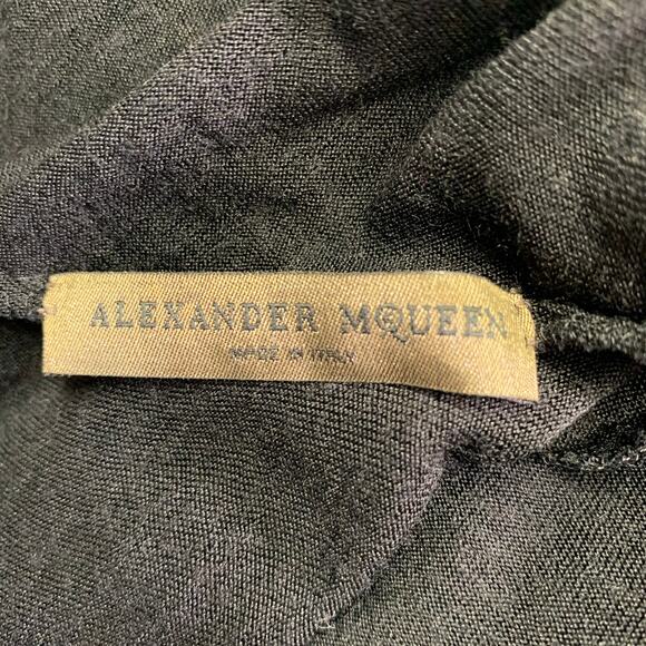 ALEXANDER MCQUEEN Size 4 Black Viscose Blend Cowl Collar Pullover - Picture 4 of 6